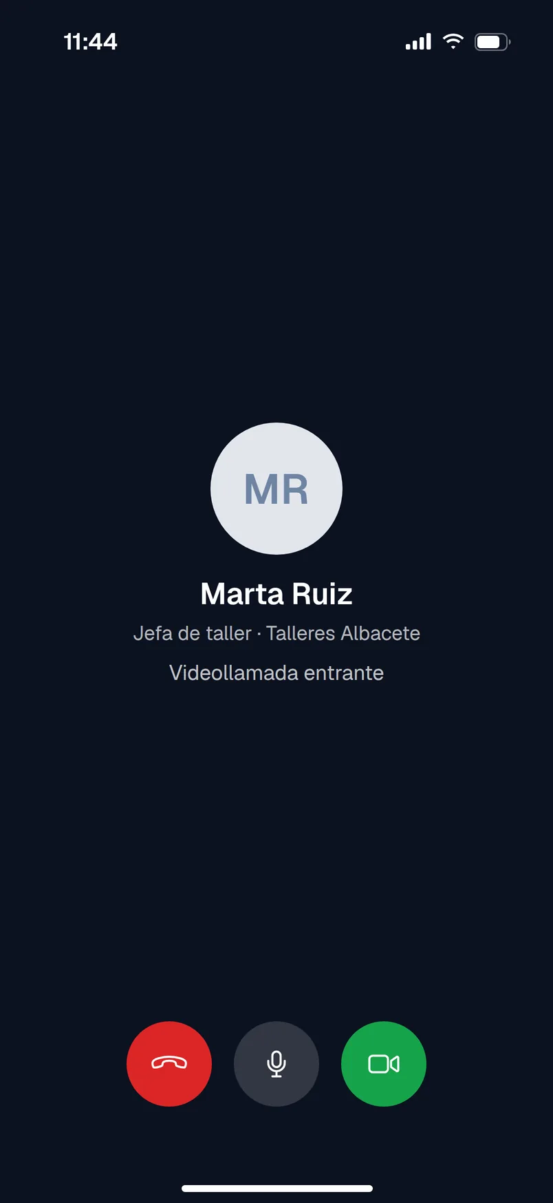 Videollamada entrante en Catalink GO