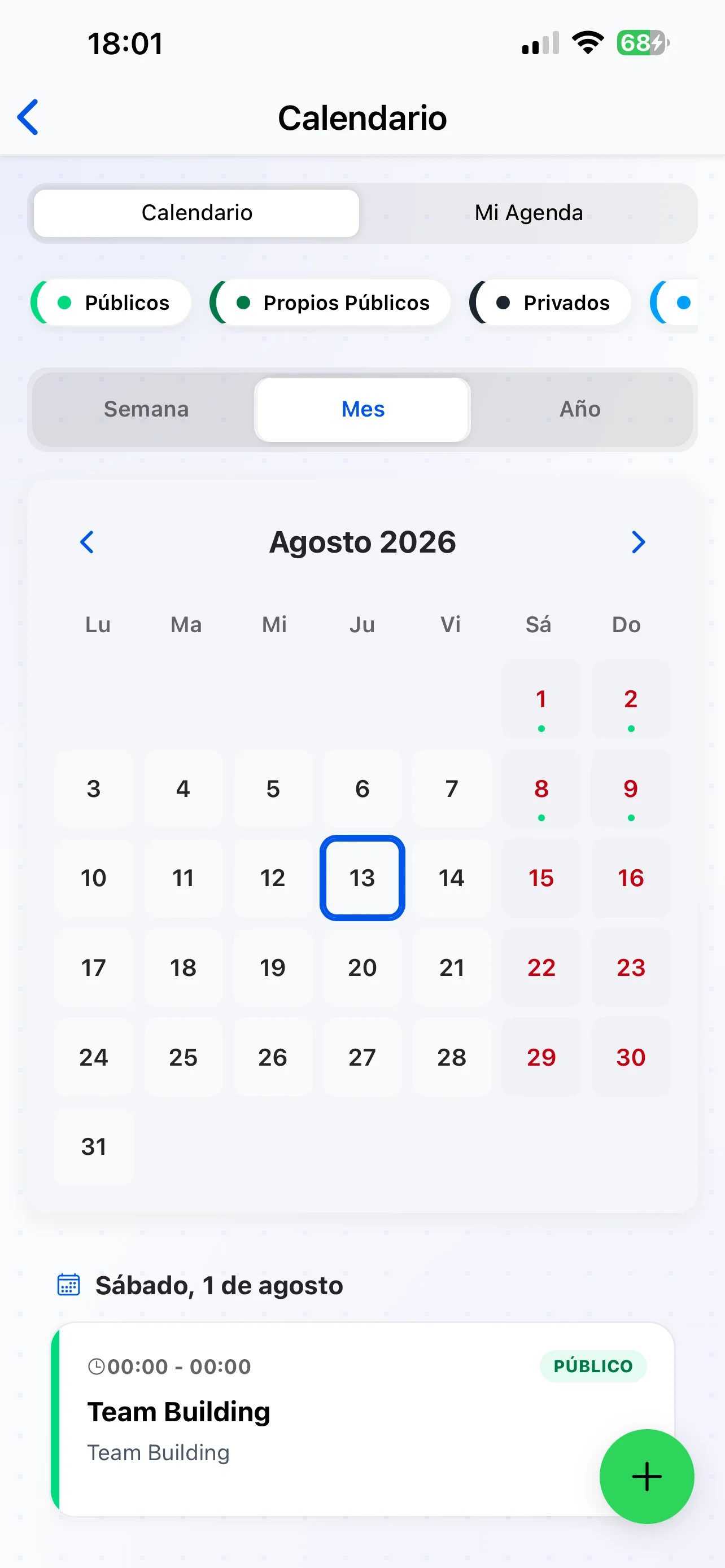 Calendario y Eventos de Empresa