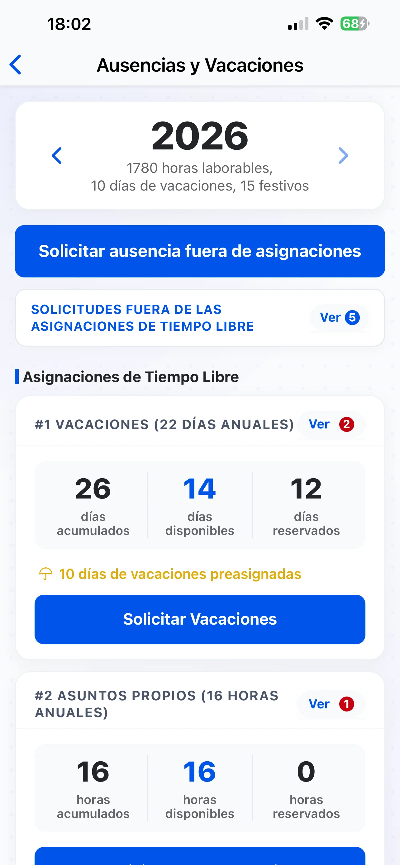 Gestión de vacaciones
